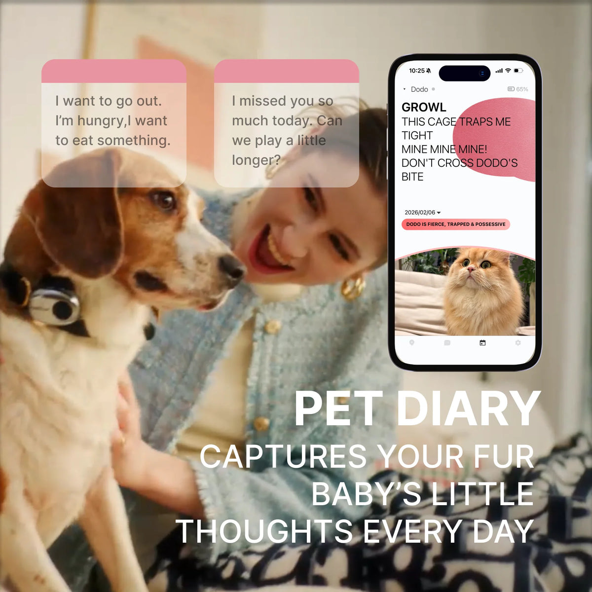 Smart Pet Translator – AI Voice Device for Dogs & Cats, 4G Waterproof