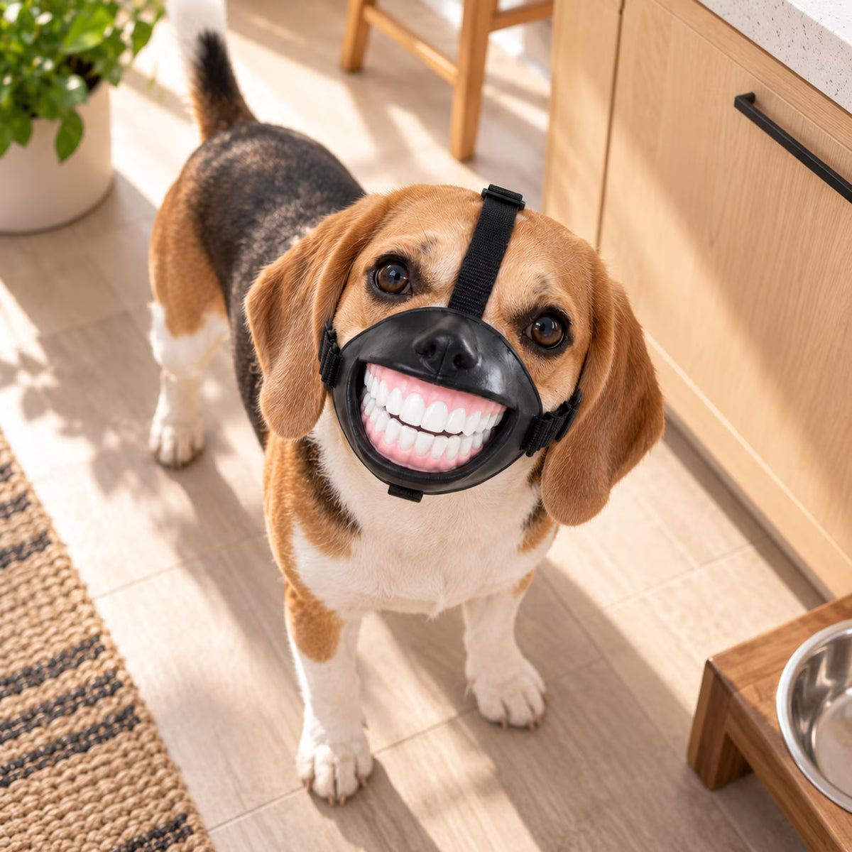 Funny Dog Smile Muzzle – Halloween Pet Costume & Photo Prop