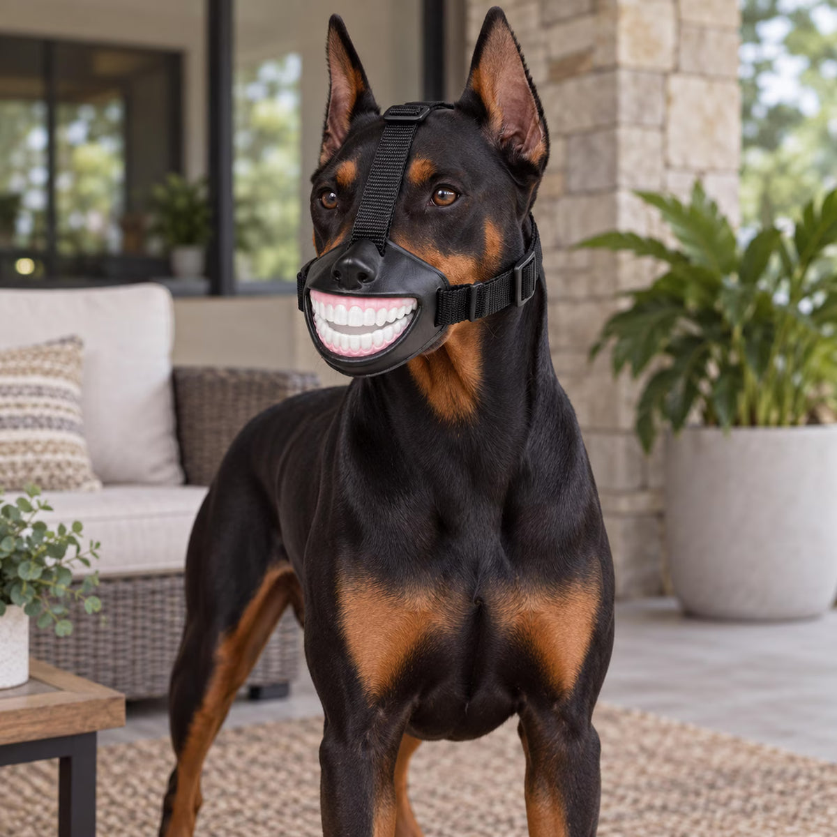 Funny Dog Smile Muzzle – Halloween Pet Costume & Photo Prop