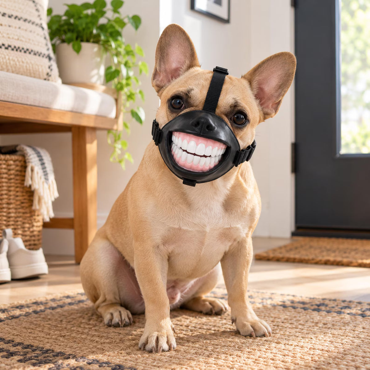 Funny Dog Smile Muzzle – Halloween Pet Costume & Photo Prop