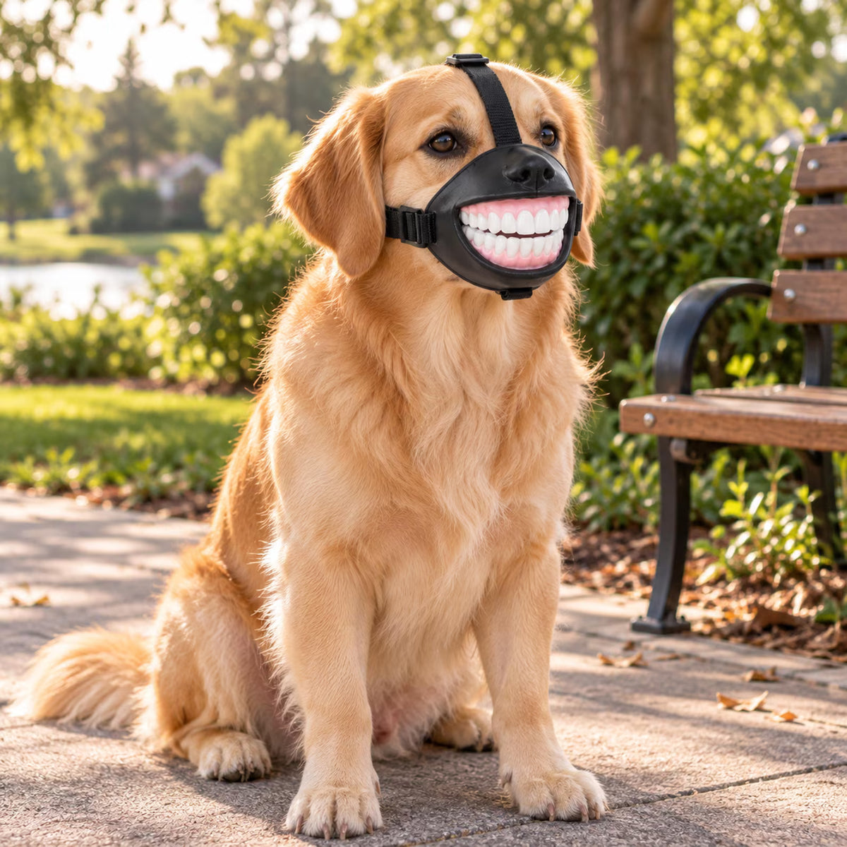 Funny Dog Smile Muzzle – Halloween Pet Costume & Photo Prop